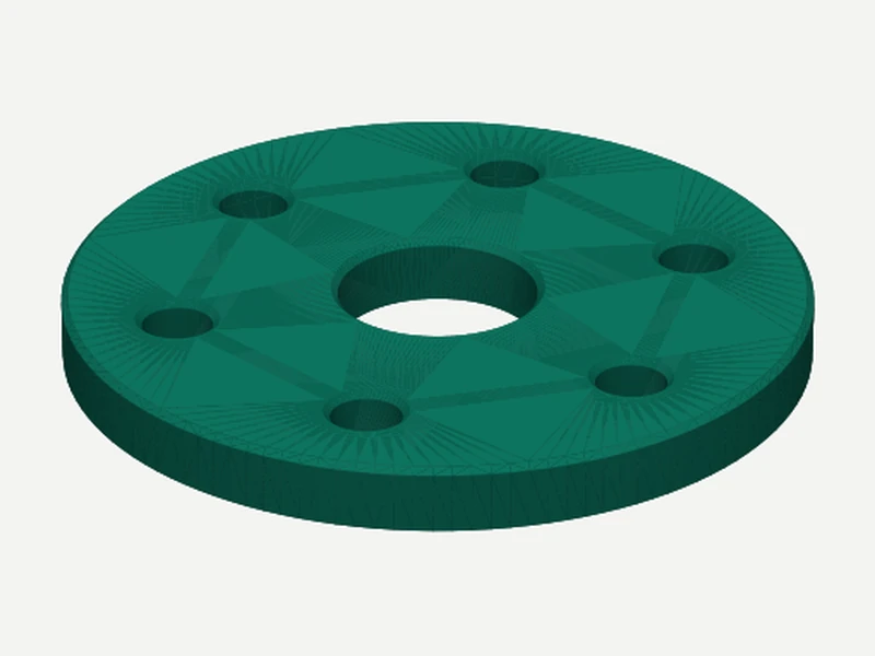 Bolt-circle flange plate — a declared bolt_pattern interface shared across the commons